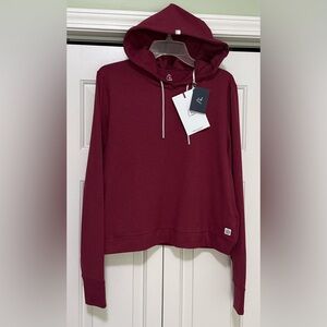 Rhoback Tempo Performance Hoody $98 NWT Womens Large Heather Red Merlot Pullover